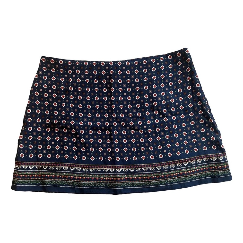 Doen Silk Floral Patterned Mini Skirt
